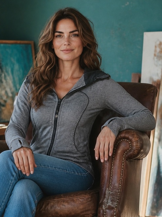 lululemon athletica Tops - Lululemon Live Simply Black Micro Stripe Hoodie Jacket Size 4